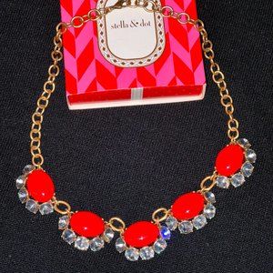 Stella & Dot Mae Red Statement Necklace